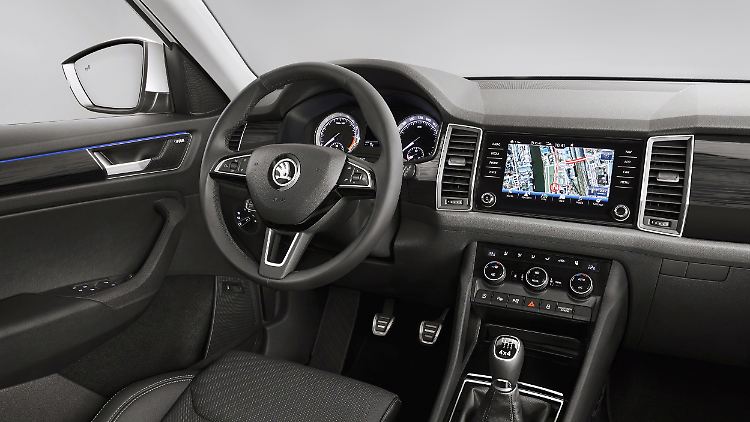 The interior of the Kodiaq is typical of Skoda, more functional than playful.